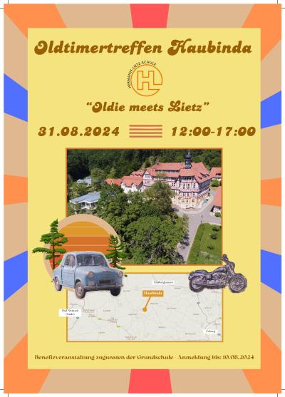 Oldtimertreffen Haubinda 2024 Plakat Vorderseite
