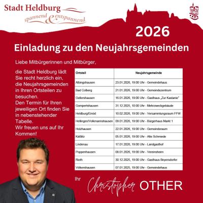 Neujahrsgemeinden in der Stadt Heldburg 2026