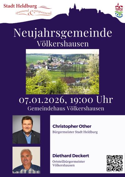 Plakat Neujahrsgemeinde Völkershausen