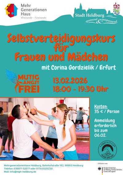 Plakat Selbstverteidigungskurs MGH Heldburg 13022026