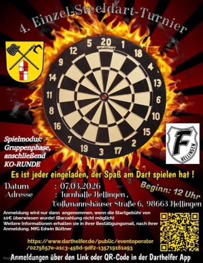 Plakat Dartturnier Hellingen 07032026